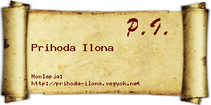 Prihoda Ilona névjegykártya